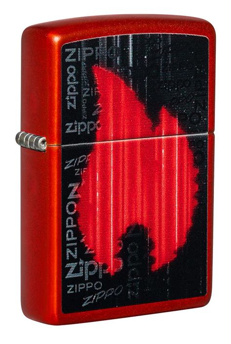 Zippo Flame Logo Design Metallic Red 49584 Zippovn Zippo Vietnam