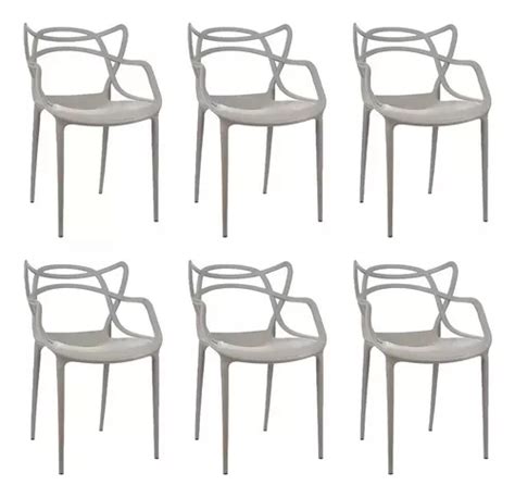 Kit Cadeiras Allegra Master Para Sala De Jantar E Jardim Cor Da Estrutura Da Cadeira Cinza Cor