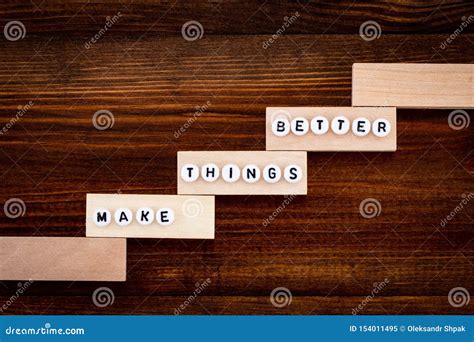Make Things Better Improvement Concept Wooden Background Stock Image