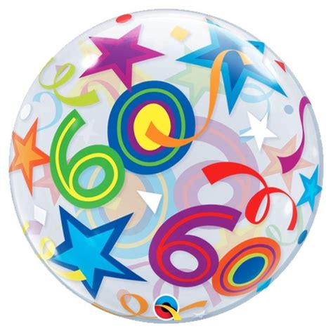 The picture shown is just for illustration purposes. 60th Birthday Brilliant Stars Bubble Balloon ...