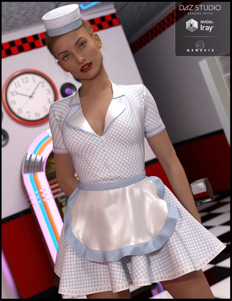 Rolling Diner Waitress Outfit For Genesis 3 Female S Daz 3d