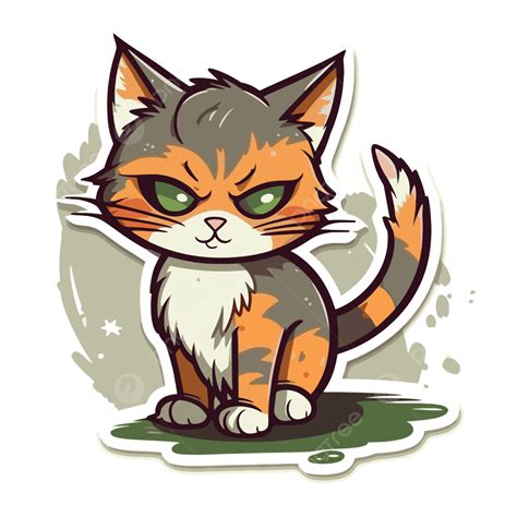 Cartoon Cat Sticker Vector Clipart Scratching Scratching Clipart