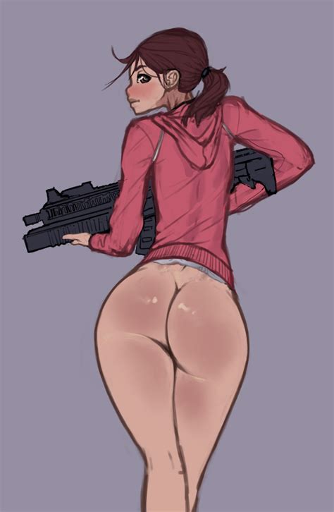Rule 34 Ass Back View Bottomless Casual Female Firearm Hoodie Human