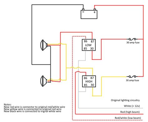 It shows the components of the circuit as simplified shapes, and the power and signal connections between the devices. Is this headlight wiring upgrade daigram correct? - Geo ...