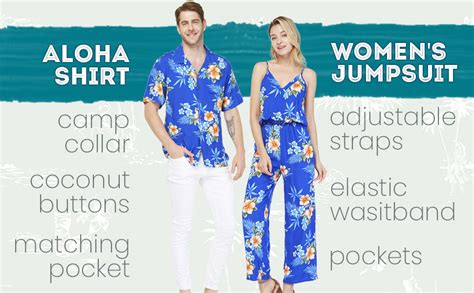 Couple Matching Hawaiian Luau Shirt Jumpsuit In Hibiscus Blue At Amazon Mens Clothing Store