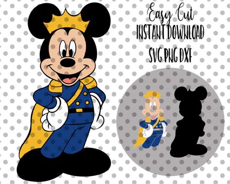 Royal Blue Prince Mickey Mouse Clipart Svg Png Clip Art Etsy