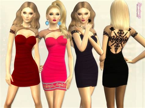 The Sims Resource Eclectic Motif Embroideried Dress By Simsimay • Sims