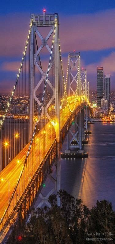 San francisco bay bridge at night. 'Yellow Brick Road' Bay Bridge at night, San Francisco ...