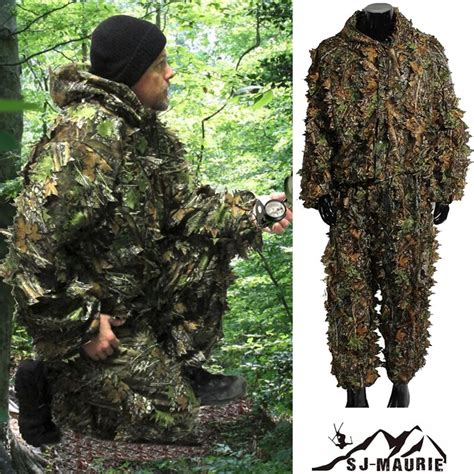 Outdoor Bionic Leaf Camouflage Clothing Ghillie Suit D Camo Hunting