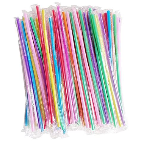 Jumbo Drinking Straws Individually Wrapped 100 Pack Extra Wide