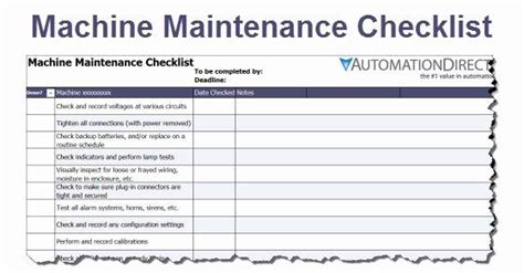 Fine Beautiful Machine Maintenance Schedule Excel Template Editable