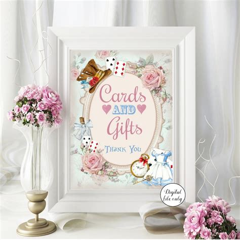Alice In Wonderland Cards And Ts Sign Tea Party Sign Etsy Uk