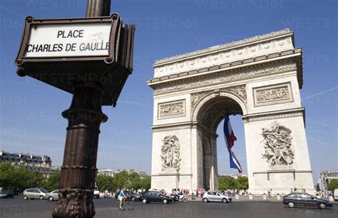 France Paris Arc De Triomphe Place Charles De Gaulle Stock Photo