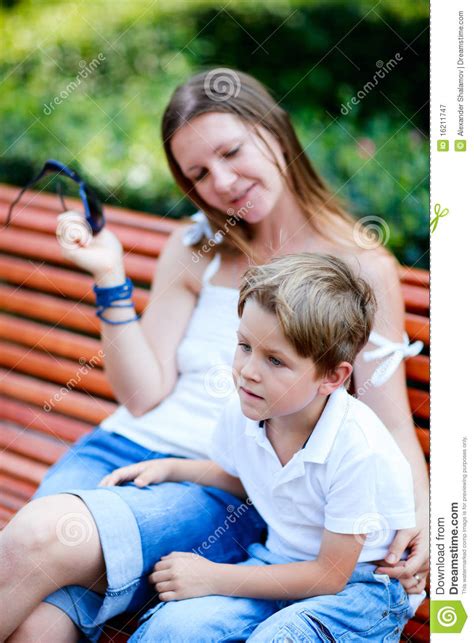Closeup Of Mother And Son Outdoor Stock Image - Image of caucasian 