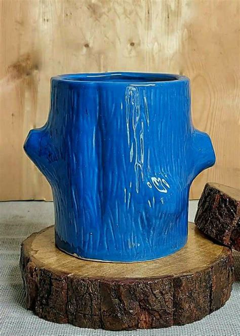 Get Wood Trunk Blue Ceramic Pot At ₹ 639 Lbb Shop