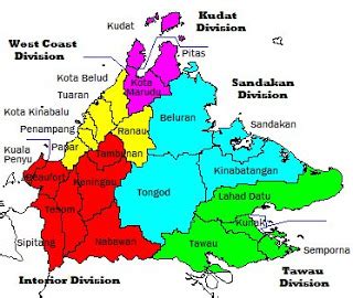 Jabatan kesihatan negeri perak, ipoh, perak. Generasi Sabah Baru: Peta Sabah - Mengikut Bahagian & Daerah