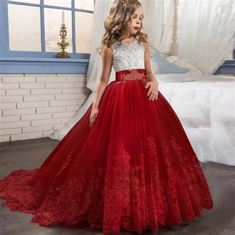 Ruziyoog Princess Lilac Long Girls Pageant Dresses Kids Prom Puffy