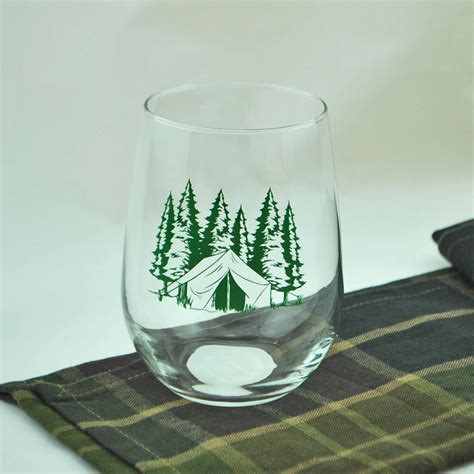 Camping Theme Stemless Wine Glass The Adkx Store