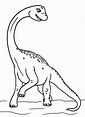 Libro para colorear de dinosaurios con cuello largo para imprimir y en ...