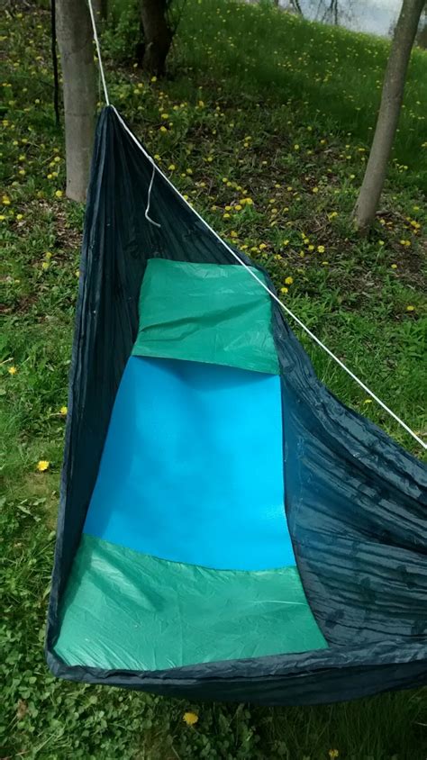 How to make a diy sleeping pad inflator with just a few common household items. One Great Dewdrop: My (Mostly) DIY Hammock Camp