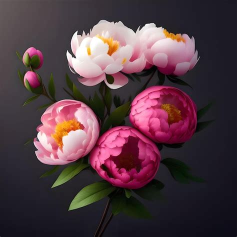 Premium Ai Image Peony Flowers Art