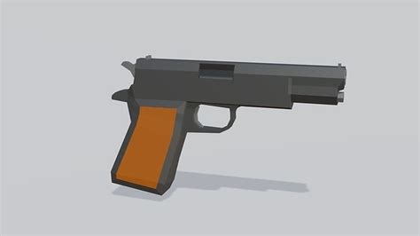 3d Model Low Poly Pistol Gun Vr Ar Low Poly Cgtrader