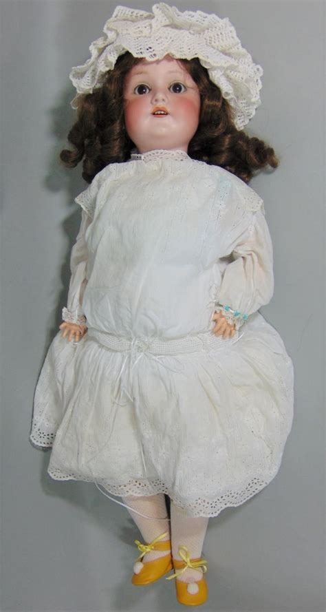 Cm Bergmann Waltershausen Bisque Socket Headed Doll With Fixed Brown