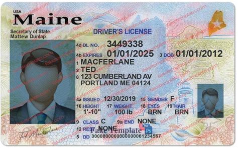 Maine Drivers License Template New Fake Maine Drivers License