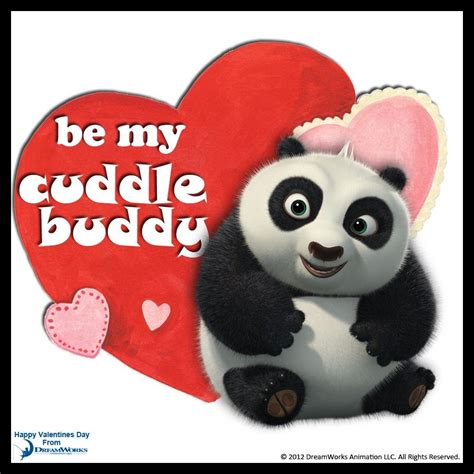 A Panda Bear Holding A Heart With The Words Be My Cuddle Buddy