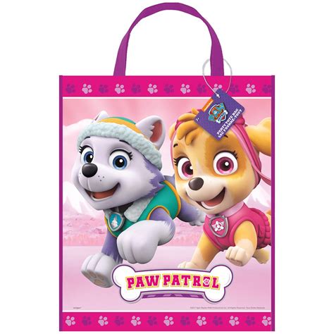 Large Plastic Paw Patrol Girl Favor Bag Paw Patrol Party Supplies