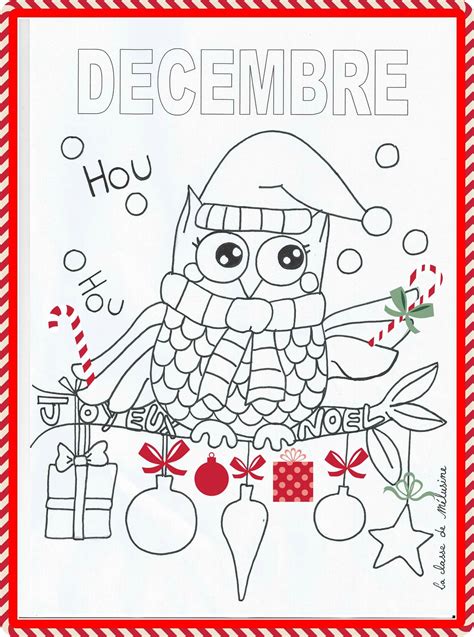 Coloriage De Décembre La Classe De Mélusine Coloriage Noel Noel