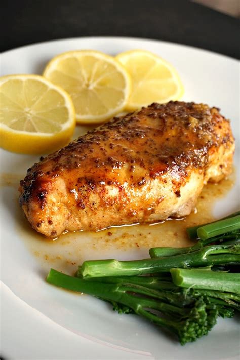 Baked chicken breast recipes for dinner. Baked honey mustard chicken breast with a touch of lemon