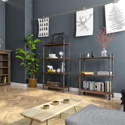 Barnyard Designs Real Pine Wood Furniture 3 Tier Etagere Bookcase