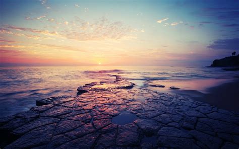 Wallpaper Sunlight Landscape Sunset Sea Water