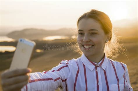 Summer Sunny Day Backlight Smiling Young Women Standing Outside And