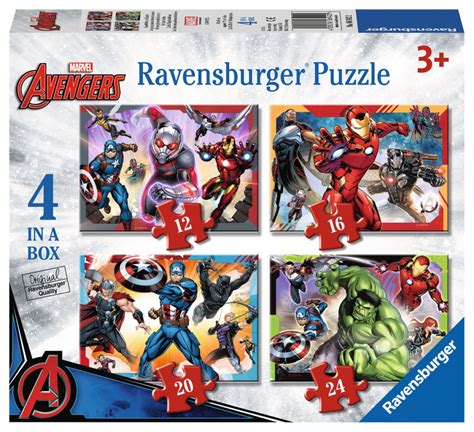 Ravensburger Marvel Earths Mightiest Heroes Four In A Box Jigsaw
