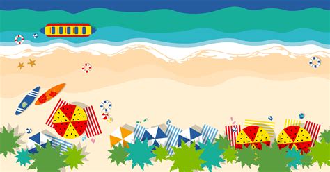 Top View of Summer Beach with Umbrellas 1220288 Vector Art at Vecteezy