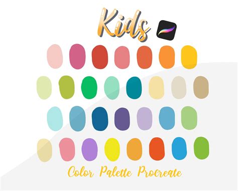 Kids Procreate Color Palette Instant Download Procreate Etsy Finland