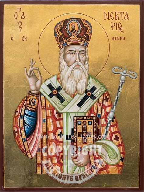 Saint Nectarios Of Aegina Pentapolis Icon Hand Painted Orthodox Icons