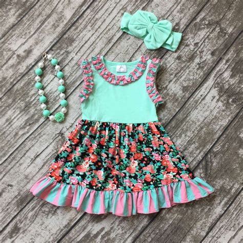 Spring Summer Cotton Design New Baby Girls Kid Boutique Clothing Dress