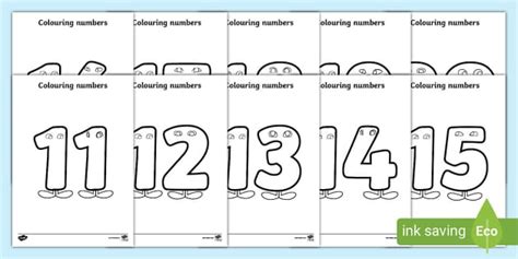 Free Colouring Page By Numbers 11 20 Twinkl Numeracy Eyfs