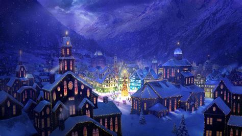 68 Christmas Village Background