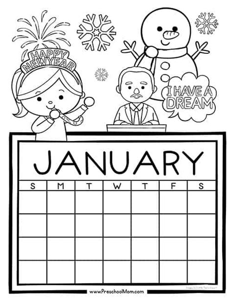 Preschool Monthly Calendar Printables