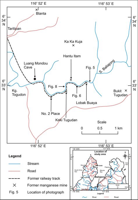Map Showing Current Study Along Baliajong River Kota Marudu Sabah
