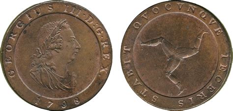 Isle Of Man George III Halfpenny 1798 Baldwin S