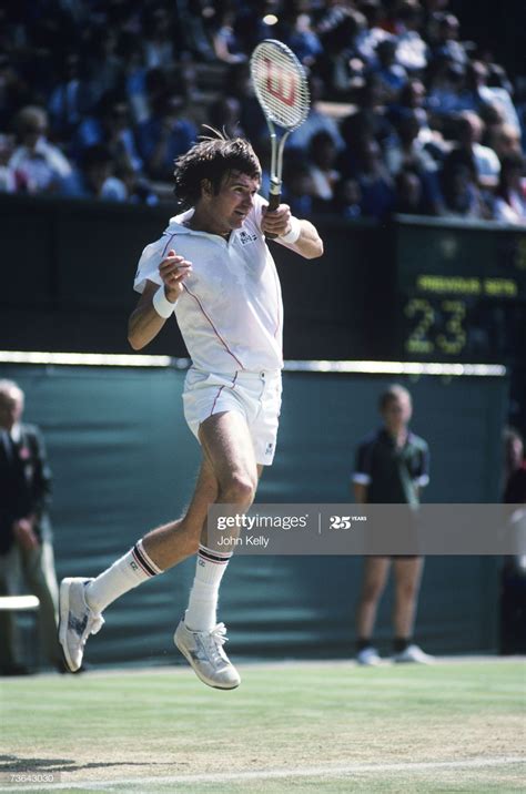 Jimmy Connors Returns A Serve From John Mcenroe In The 1982 Mens