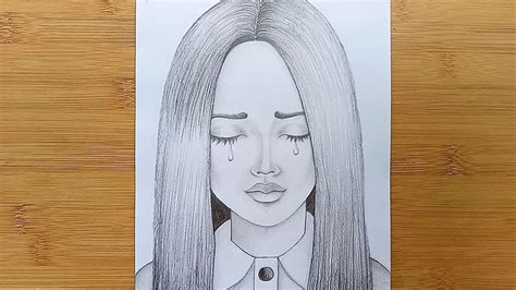 Sad Little Girl Crying Drawing Picture Drawing Skill 893