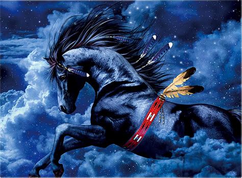 Jaccaws Native American Horse Tapestry Wall Hangingstar