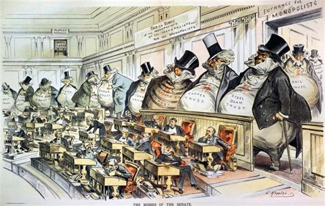 Cartoon Anti Trust 1889 Nthe Bosses Of The Senate American Anti