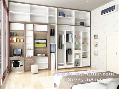 Desain kamar tidur dengan rak buku. wardrobe lemari multifungsi, wardrobe multifungsi
